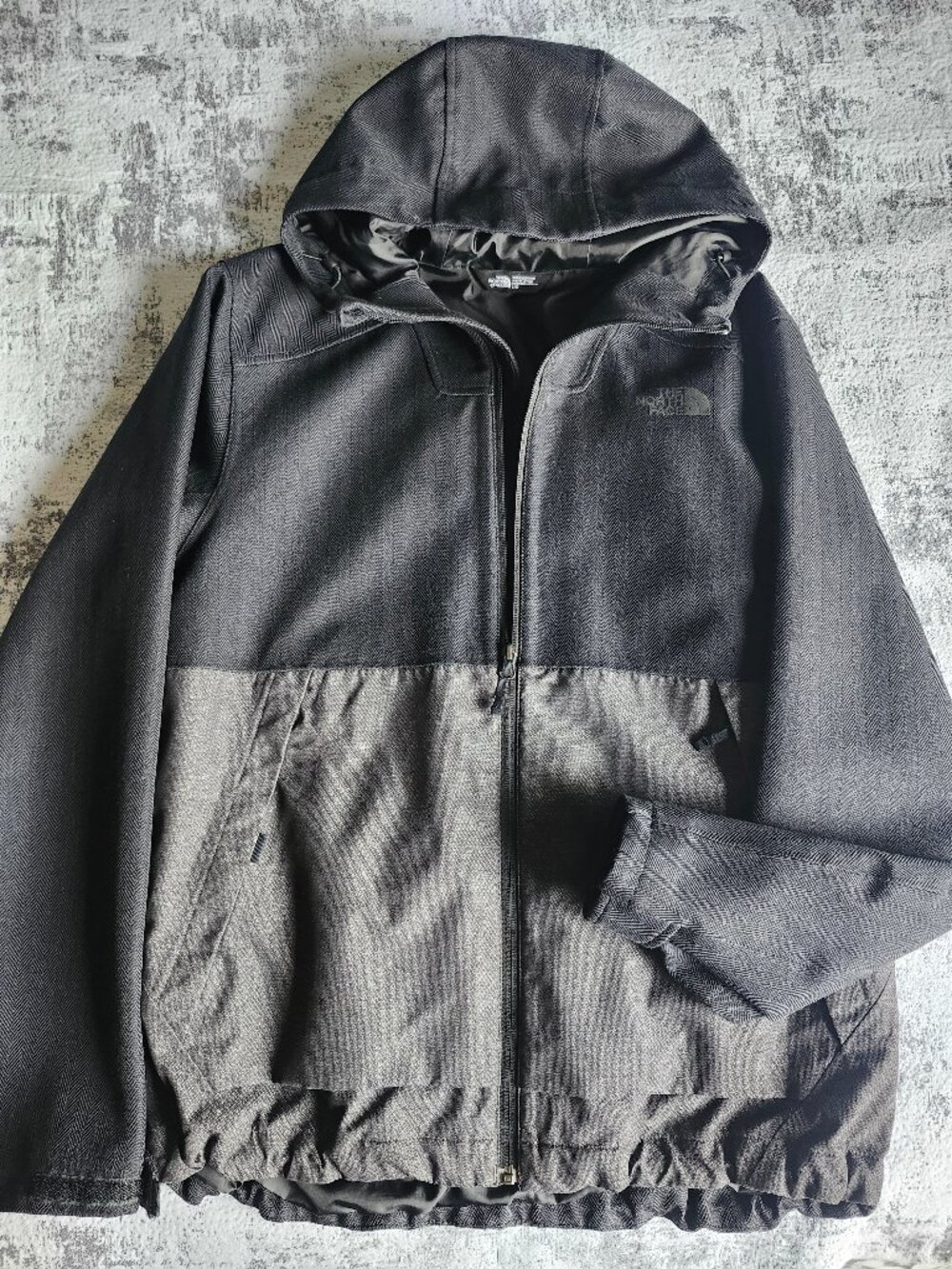 The North Face Black Grey Colour Block Snowboard Zip Winter Jacket